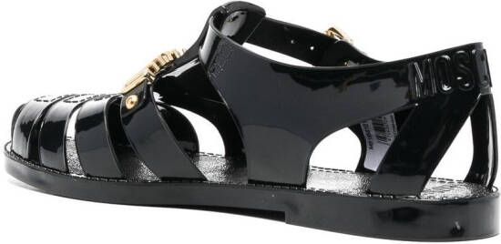 Moschino logo-plaque sandals Black