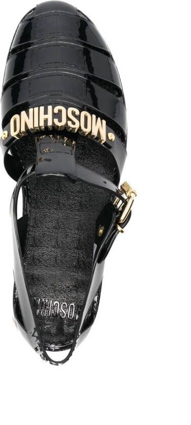 Moschino logo-plaque sandals Black