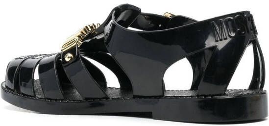 Moschino logo-plaque sandals Black