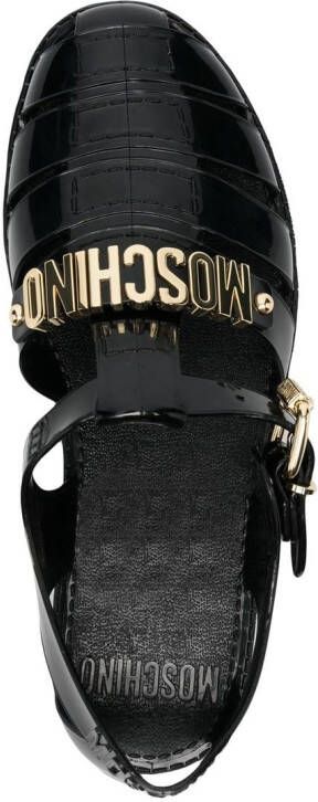 Moschino logo-plaque sandals Black