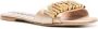 Moschino logo-plaque satin sandals Gold - Thumbnail 2