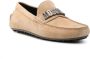Moschino logo-plaque suede loafers Brown - Thumbnail 2