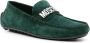 Moschino logo-plaque suede loafers Green - Thumbnail 2