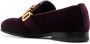 Moschino logo-plaque velvet loafers Red - Thumbnail 3
