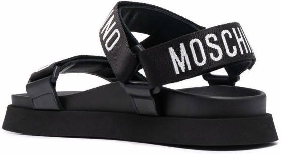 Moschino logo-print flat sandals Black