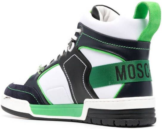 Moschino logo-print high-top sneakers White