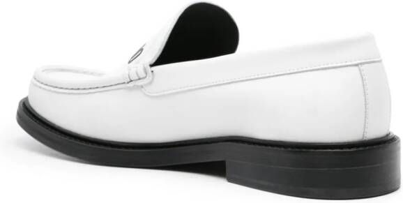 Moschino logo-print leather loafers White