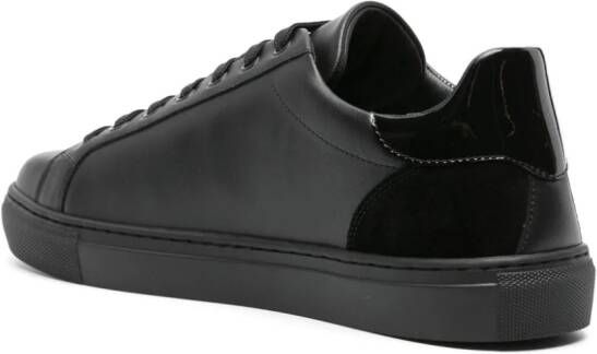 Moschino logo-print leather sneakers Black