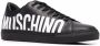 Moschino logo-print leather sneakers Black - Thumbnail 2