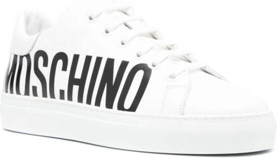 Moschino logo-print leather sneakers White