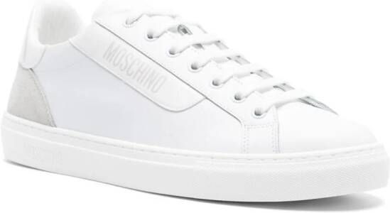 Moschino logo-print leather trainers White