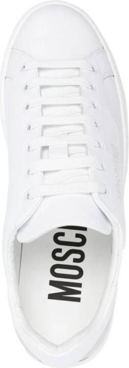 Moschino logo-print leather trainers White