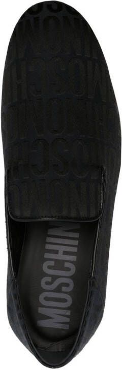Moschino all-over logo-print loafers Black