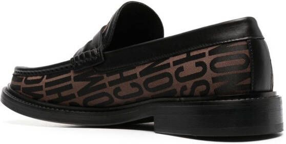 Moschino logo-print loafers Brown