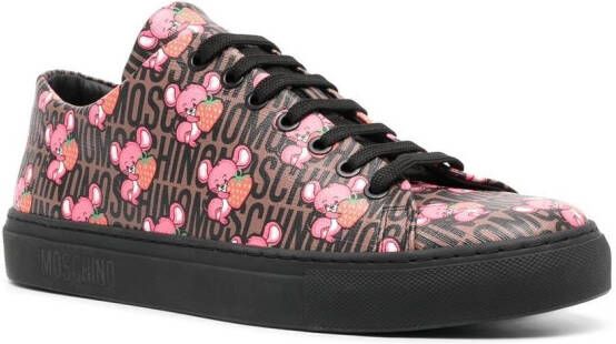 Moschino logo-print low-top sneakers Brown