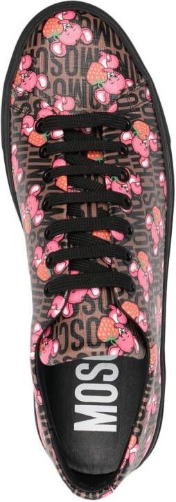 Moschino logo-print low-top sneakers Brown