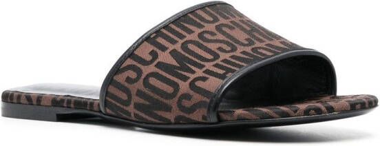Moschino logo-print open-toe sandals Black