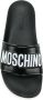 Moschino logo print pool sliders Black - Thumbnail 4