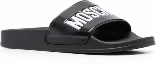 Moschino logo-print slides Black