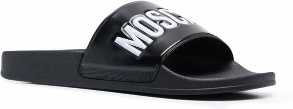 Moschino logo-print slides Black