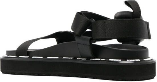 Moschino logo-print slingback sandals Black