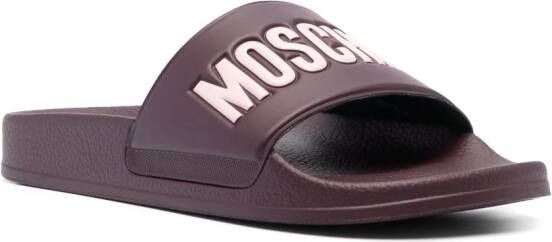 Moschino logo-print slip-on slides Purple