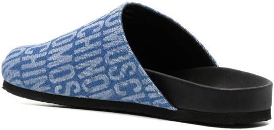 Moschino logo-print slippers Blue