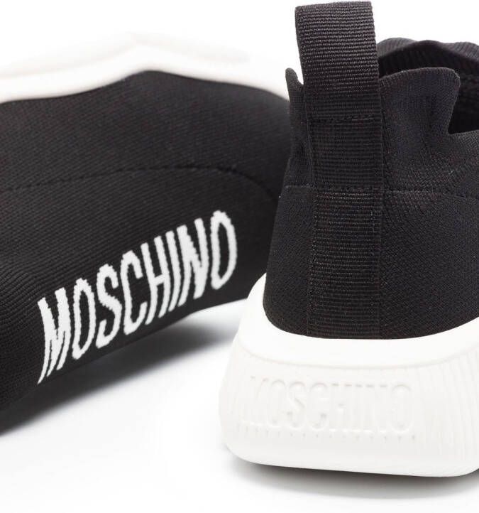 Moschino logo-print sock-style sneakers Black