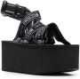Moschino logo-print strap sandals Black - Thumbnail 2