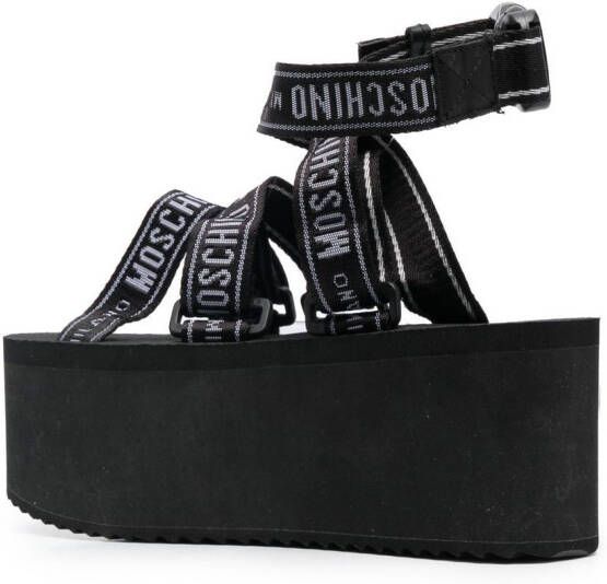 Moschino logo-print strap sandals Black