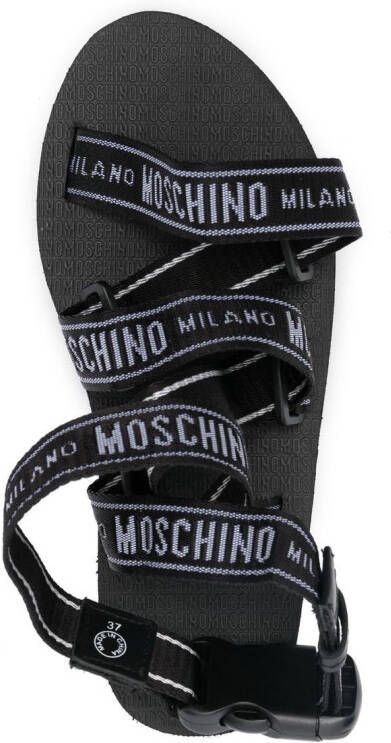 Moschino logo-print strap sandals Black