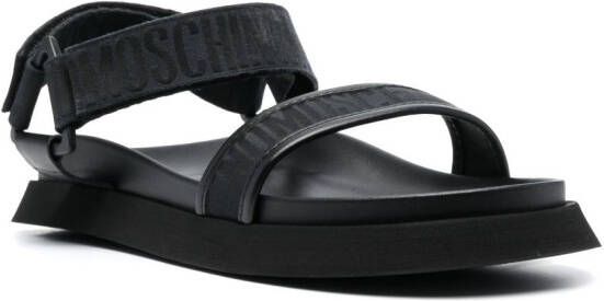 Moschino logo-print touch-strap sandals Black