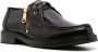 Moschino logo-print zipped leather loafers Black - Thumbnail 2