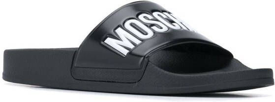 Moschino logo slides Black