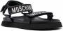 Moschino logo strap leather sandals Black - Thumbnail 2