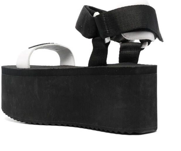 Moschino logo-strap platform sandals Black