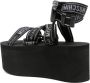 Moschino logo-strap platform sandals Black - Thumbnail 3