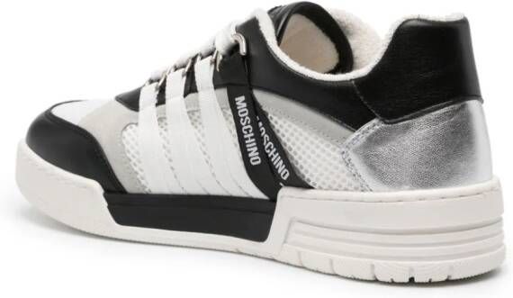 Moschino logo-tape leather sneakers White