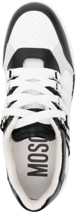 Moschino logo-tape leather sneakers White