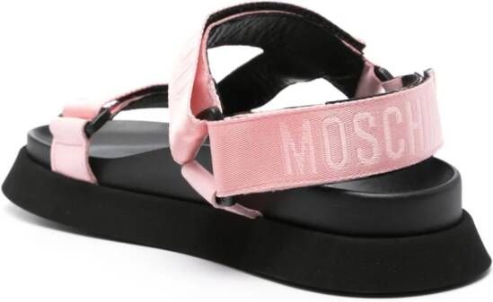 Moschino logo-tape sandals Pink