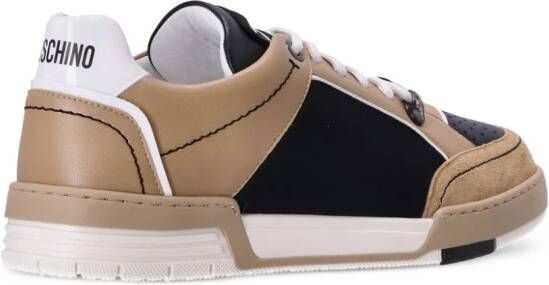 Moschino M. logo-appliqué leather sneakers Neutrals