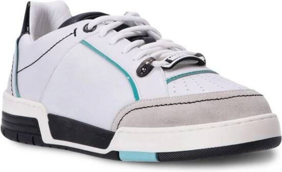 Moschino M. logo-appliqué leather sneakers White