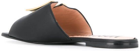 Moschino M plaque sandals Black