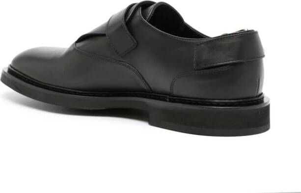Moschino Micro buckled leather loafers Black