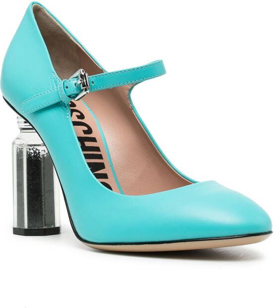 Moschino mirrored-heel leather sandals Blue