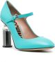 Moschino mirrored-heel leather sandals Blue - Thumbnail 2