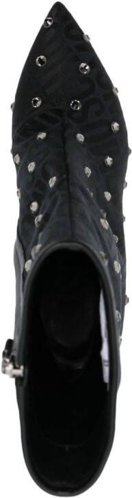 Moschino monogram crystal-embellished boots Black
