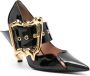 Moschino Morphed-buckled 110mm leather pumps Black - Thumbnail 2