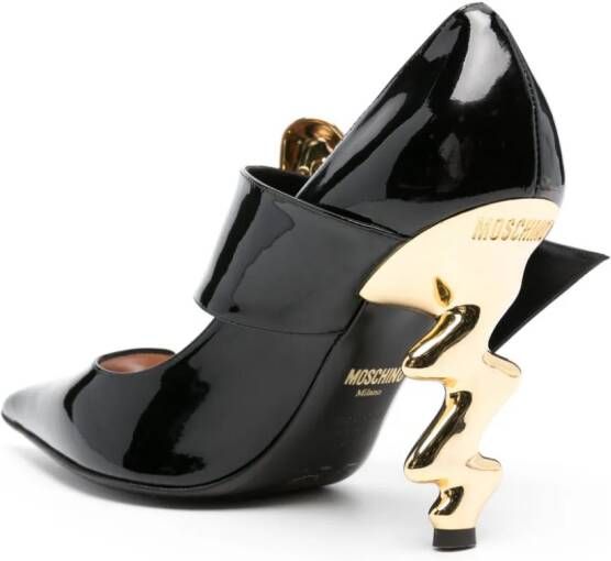 Moschino Morphed-buckled 110mm leather pumps Black