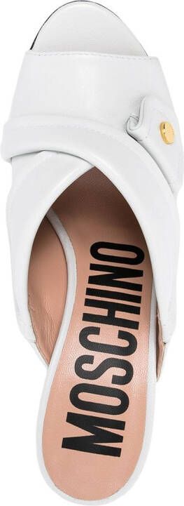 Moschino open-toe leather mules White